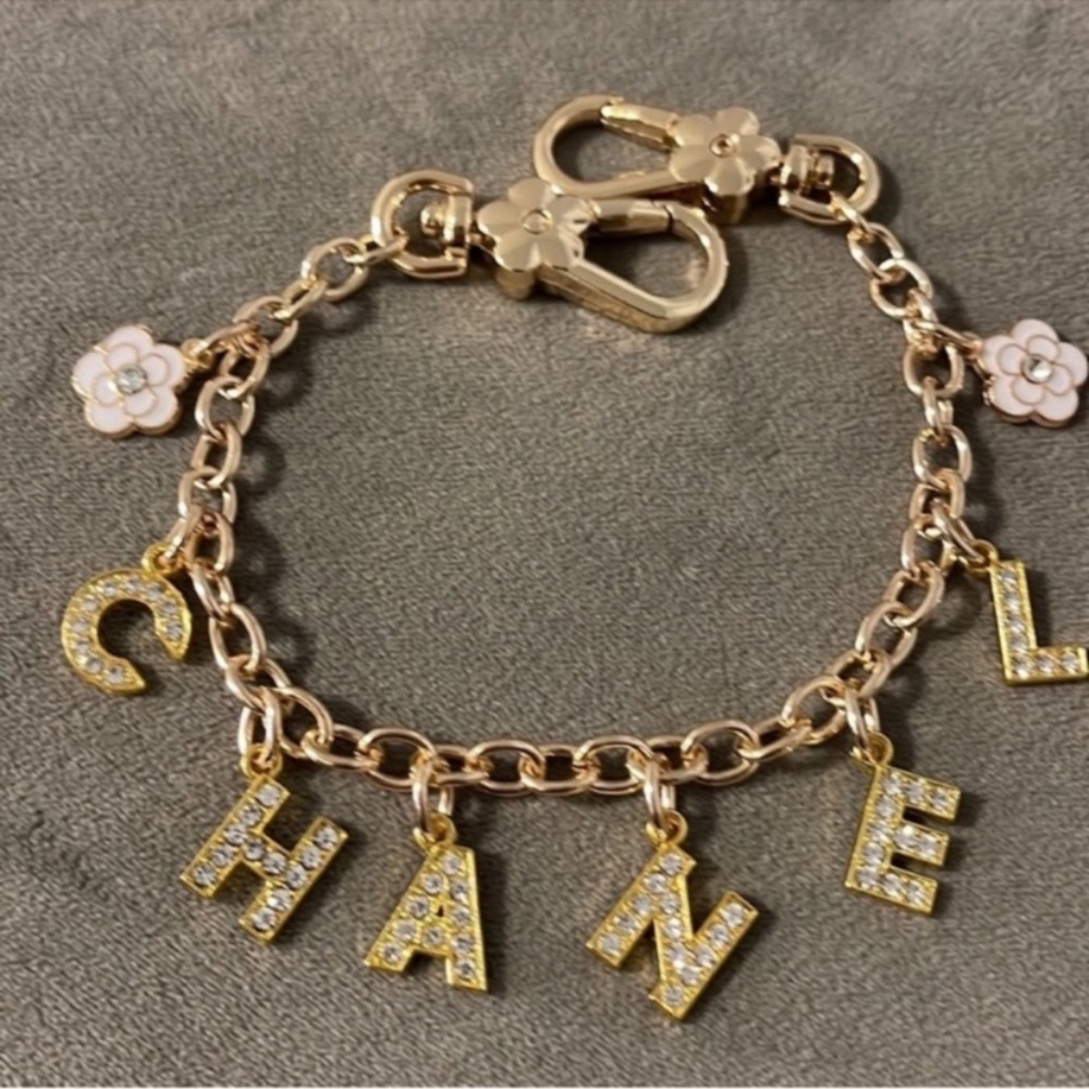 Chanel Gold Letters Charm Strap For Handbag - Picture 2 of 6